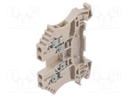 Splice terminal: rail; 1.5mm2; ways: 1; terminals: 4; beige; wemid WEIDMÜLLER