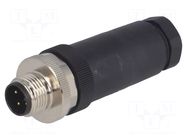 Connector: M12; plug; PIN: 3; male; 250V; straight; IP67; for cable TE Connectivity