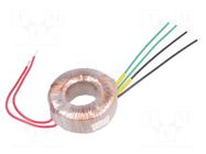 Transformer: toroidal; 50VA; 230VAC; 15V; 15V; 1.67A; 1.67A; Ø: 85mm INDEL