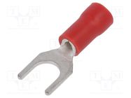 Tip: fork; M5; Ø: 5.3mm; 0.5÷1mm2; crimped; for cable; insulated; red 