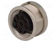 Connector: M16; socket; female; PIN: 8; 5A; 60V; soldering; IP40; 270° LUMBERG