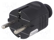 Connector: AC supply; male; plug; 2P+PE; 230VAC; 16A; black; PIN: 3 