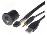 USB/AUX adapter; Nissan; Jack 3,5mm 4pin socket,USB A socket 