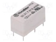 Relay: electromagnetic; SPST-NO; Ucoil: 12VDC; Icontacts max: 15A FINDER