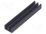 Heatsink: extruded; grilled; black; L: 50mm; W: 10mm; H: 6mm; anodized FISCHER ELEKTRONIK