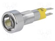 Indicator: LED; flat; yellow; 24÷28VDC; 24÷28VAC; Ø8.2mm; IP67 SIGNAL-CONSTRUCT