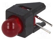 LED; in housing; 5mm; No.of diodes: 1; red; 2mA; Lens: red,diffused 