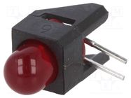 LED; in housing; 5mm; No.of diodes: 1; red; 10mA; Lens: red,diffused 