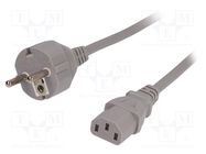 Cable; 3x0.75mm2; CEE 7/7 (E/F) plug,IEC C13 female; PVC; 1.8m 