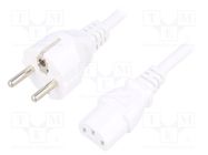 Cable; 3x1mm2; CEE 7/7 (E/F) plug,IEC C13 female; PVC; 3m; white LIAN DUNG