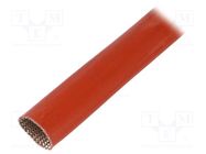 Insulating tube; fiberglass; brick red; -60÷250°C; Øint: 18mm 