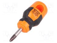 Screwdriver; Phillips; PH2; Blade length: 25mm; Overall len: 85mm BAHCO