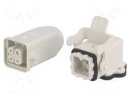 Connector: HDC; male + female; GWconnect; PIN: 4; 10A; 400V; 3+PE MOLEX