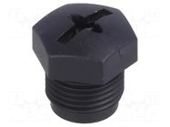 Protection cover; female M12 connectors; plastic HIRSCHMANN