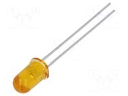 LED; yellow; 5mm; 16.6÷50mcd; 35°; Front: convex; 2÷2.4VDC BROADCOM (AVAGO)