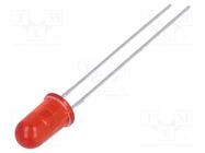 LED; 5mm; red; 24.8÷60mcd; 35°; Front: convex; 1.9÷2.4V BROADCOM (AVAGO)