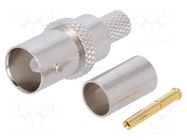 Connector: BNC; plug; female; straight; 75Ω; crimped; for cable TE Connectivity