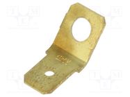 Terminal: flat; 6.3mm; 0.8mm; male; M4; screw; brass; angled 45° TE Connectivity
