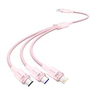 USB 2.0 A to 3-in-1 6A cable Vention CTRPG 1.5M (pink), Vention