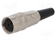 Connector: M16; plug; female; soldering; for cable; PIN: 12; 3A; 60V LUMBERG