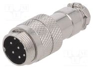 Connector: microphone; plug; male; PIN: 8; for cable; straight 