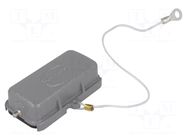 Protection cover; size 10A; Han; for latch; metal; 49.5x16mm HARTING
