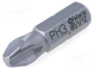 Screwdriver bit; Phillips; PH3; Overall len: 25mm WERA