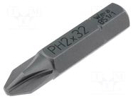 Screwdriver bit; Phillips; PH2; Overall len: 32mm WERA