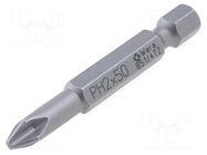 Screwdriver bit; Phillips; PH2; Overall len: 50mm; TORSION WERA