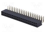 Connector: pin strips; socket; female; PIN: 40; angled 90°; 2.54mm CONNFLY