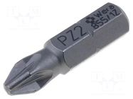 Screwdriver bit; Pozidriv®; PZ2; 1/4"; Overall len: 25mm WERA