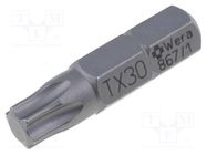 Screwdriver bit; Torx®; TX30; Overall len: 25mm WERA