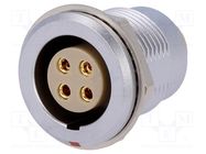 Connector: circular; 2B; socket; female; PIN: 4; soldering; 15A; IP50 LEMO