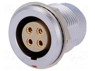 Connector: circular; 2B; socket; female; PIN: 4; soldering; 15A; IP50 LEMO
