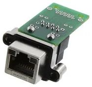 RUGGED RJ45 JACK, R/A 8P8C, 1PORT, TH