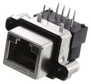 RUGGED RJ45 JACK, R/A, 8P8C, 1PORT, TH