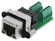 RUGGED RJ45 JACK, R/A 8P8C, 1PORT, TH