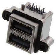 STACKED USB CONN, 2.0 TYPE A, R/A, 8POS