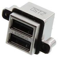 STACKED USB CONN, 2.0 TYPE A, 8POS