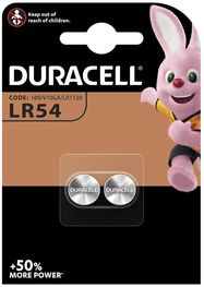 Leelis patarei 189 (LR54, V10GA, D189A, LR1130, L1131, AG10) 1.5V Duracell (2 tk komplektis)