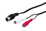 Audio Cable Adapter, DIN Male to Stereo RCA Male, 1.5 m - DIN male 180° (5-pin) > 2 RCA male (audio left/right)