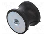 Vibration damper; M6; Ø: 25mm; rubber; L: 20mm; H: 6mm; 738N; 148N/mm ELESA+GANTER