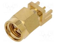 Connector: SMA; socket; male; straight; THT; on PCBs; PTFE ADAM TECH