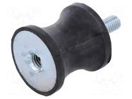 Vibration damper; M8; Ø: 35mm; rubber; L: 34mm; Thread len: 23mm ELESA+GANTER