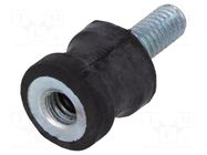 Vibration damper; M4; Ø: 10mm; rubber; L: 10mm; Thread len: 10mm ELESA+GANTER