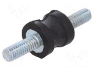 Vibration damper; M4; Ø: 10mm; rubber; L: 10mm; Thread len: 10mm ELESA+GANTER