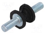 Vibration damper; M4; Ø: 10mm; rubber; L: 8mm; Thread len: 10mm; 80N ELESA+GANTER