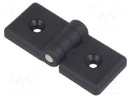 Hinge; Width: 84mm; technopolymer PA; black; H: 36mm; for profiles ELESA+GANTER