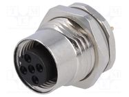 Connector: M12; socket; PIN: 5; female; B code-Profibus; THT; IP67 TE Connectivity