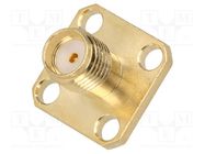 Socket; SMA; female; straight; soldering; for panel mounting; PTFE ADAM TECH